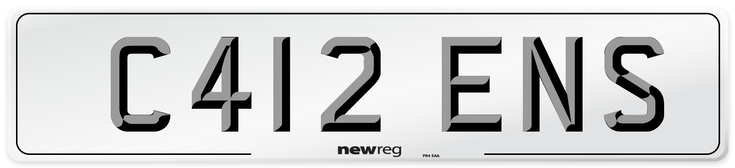 C412 ENS Number Plate from New Reg